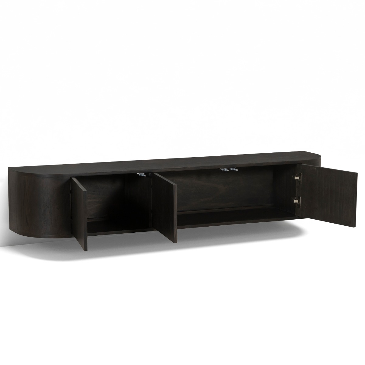 TV Möbel Lowboard Novero 180 cm schwebend Eichenholzfurnier Espresso braun Kommode