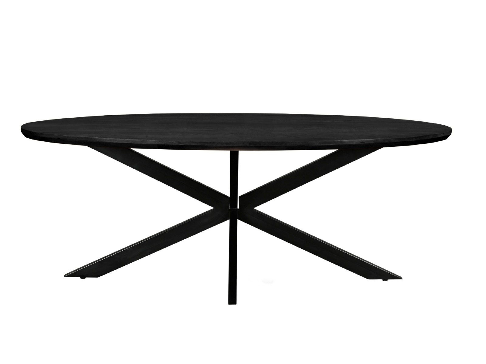 Esstisch Jesper oval 240 x 110 cm Mangoholz schwarz