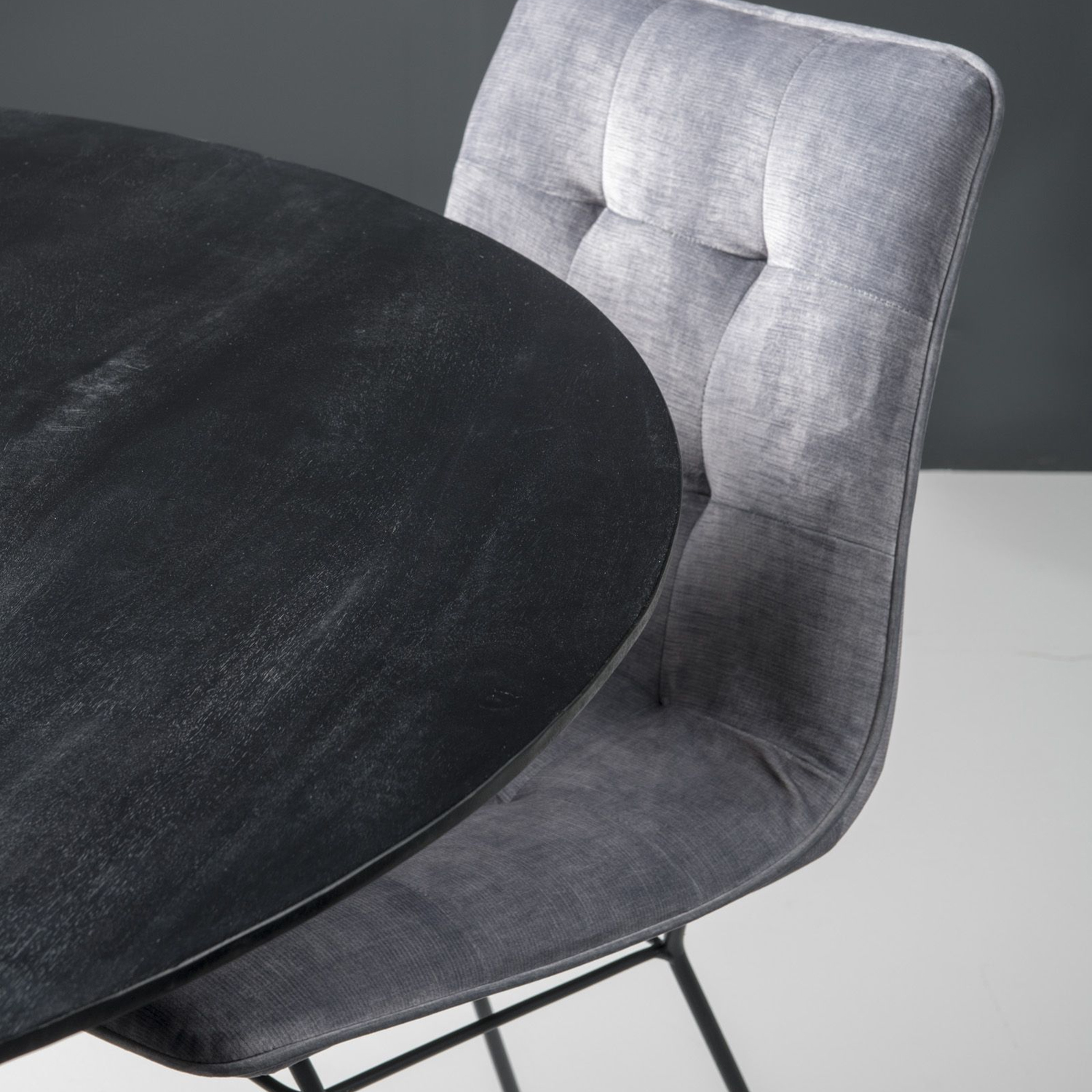 Esstisch Oslo rund Ø 120 cm Akazie Metall schwarz