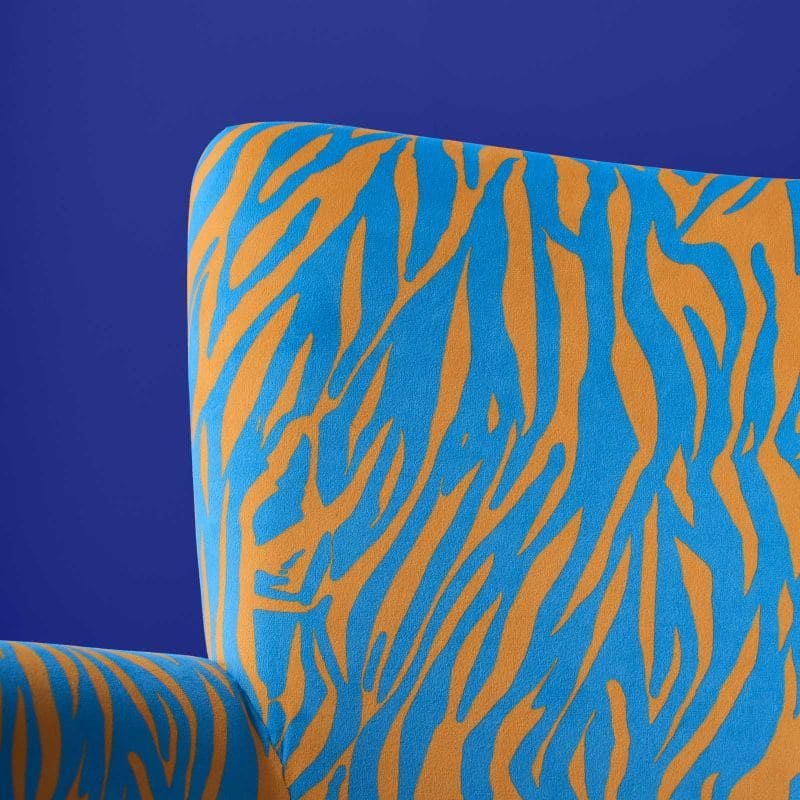 Sessel Zebra blau Polstersessel Fernsehsessel