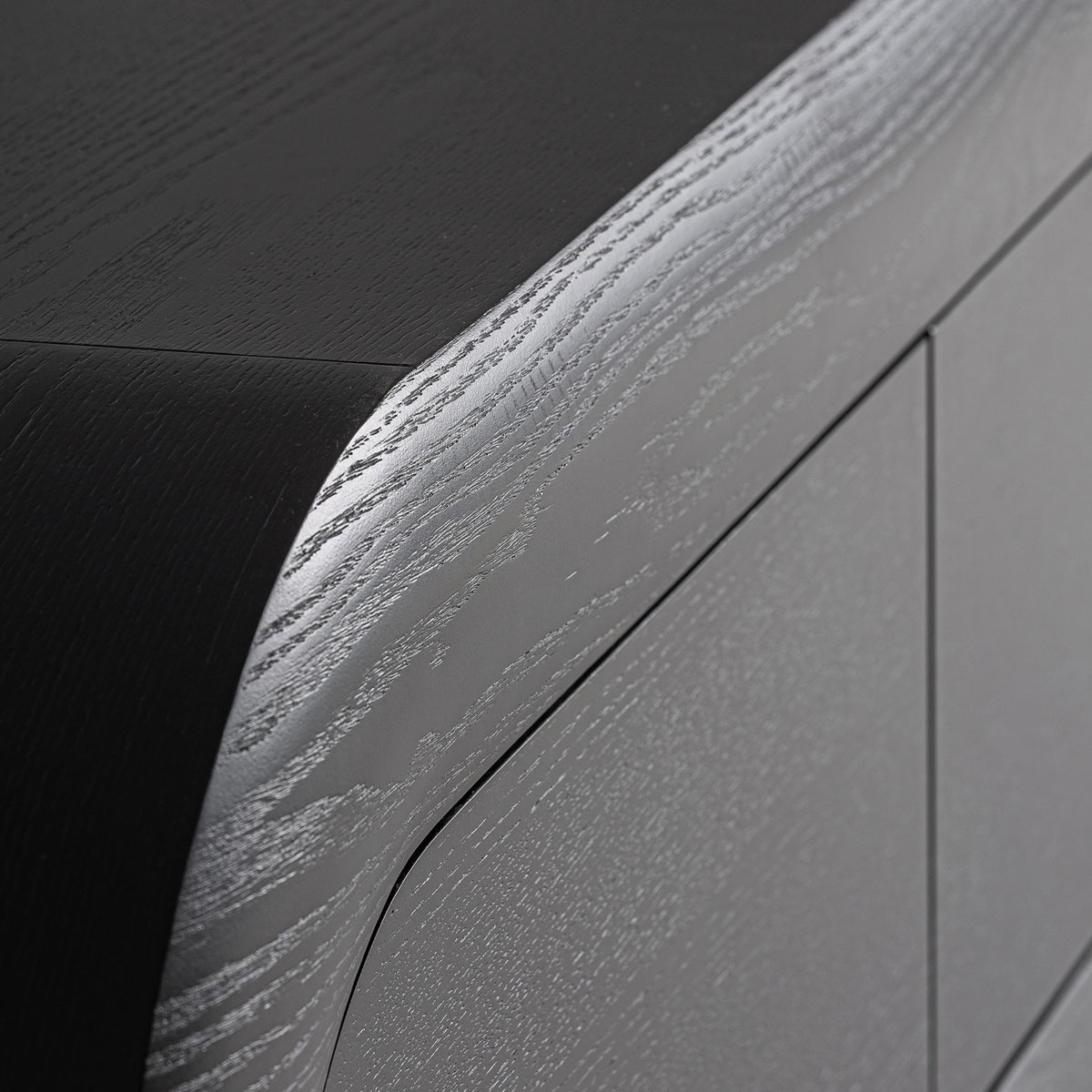 Sideboard CHAMONIX 200 cm Eichenholz schwarz Kommode