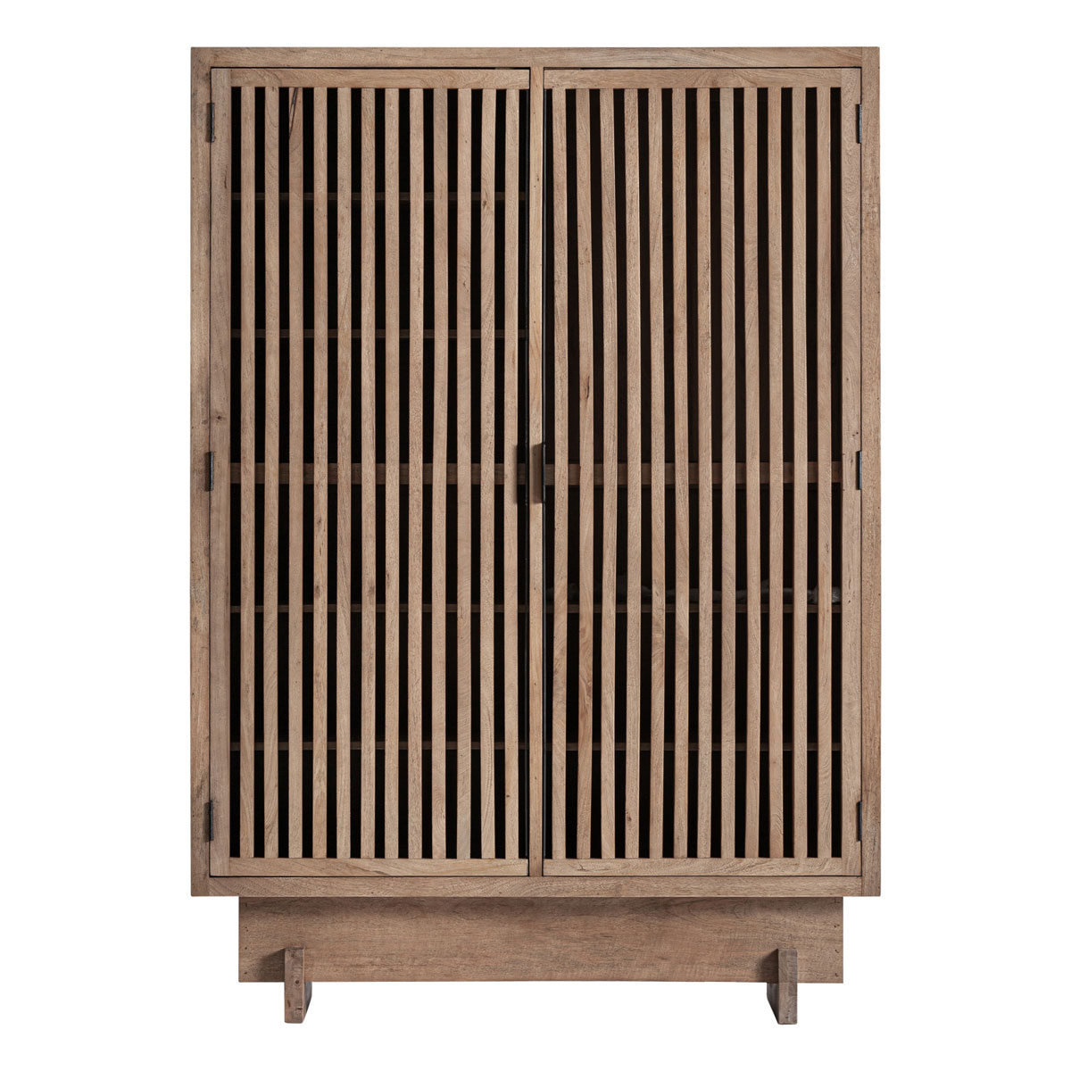 Highboard GÀBIA H 195 cm Mangoholz hellbraun Kleiderschrank