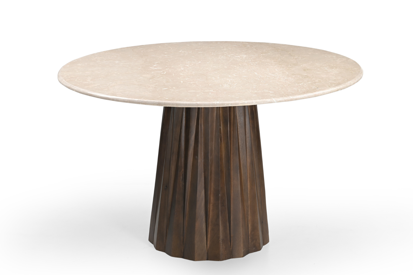 Esstisch rund mit Marmoplatte in beige Ø 120 cm