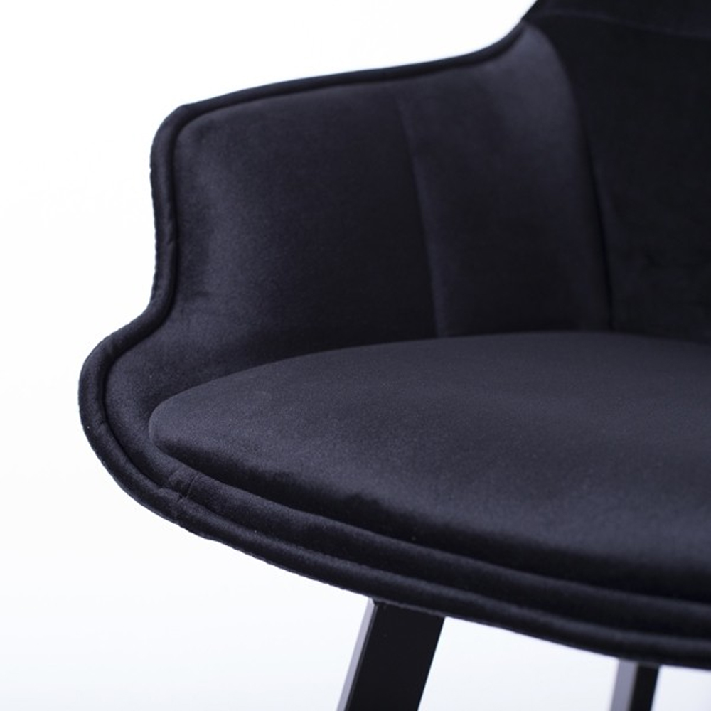 Barhocker Shannon drehbar SH 74 cm Samt schwarz