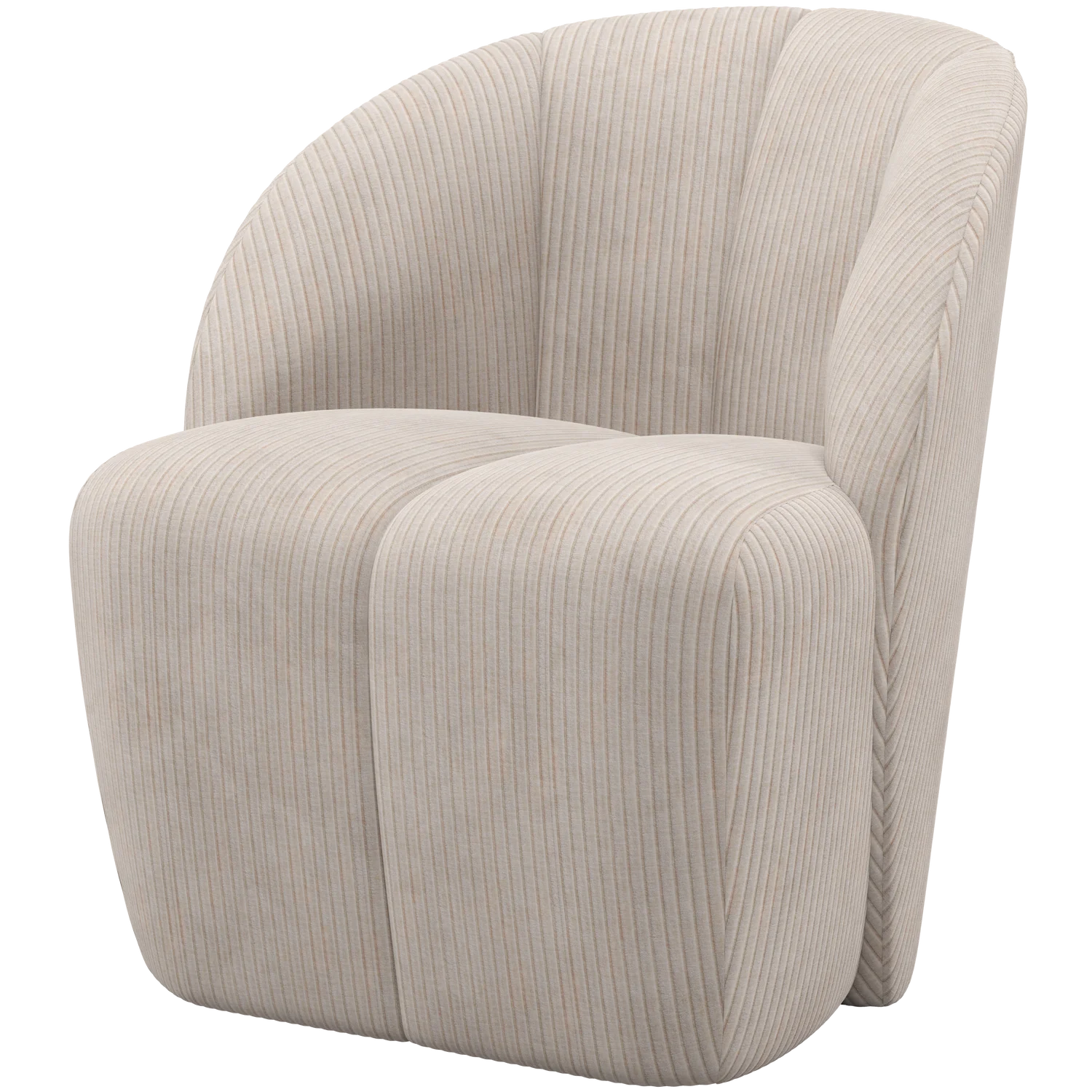 Sessel MOJO drehbar gerippter Stoff ecru Drehsessel