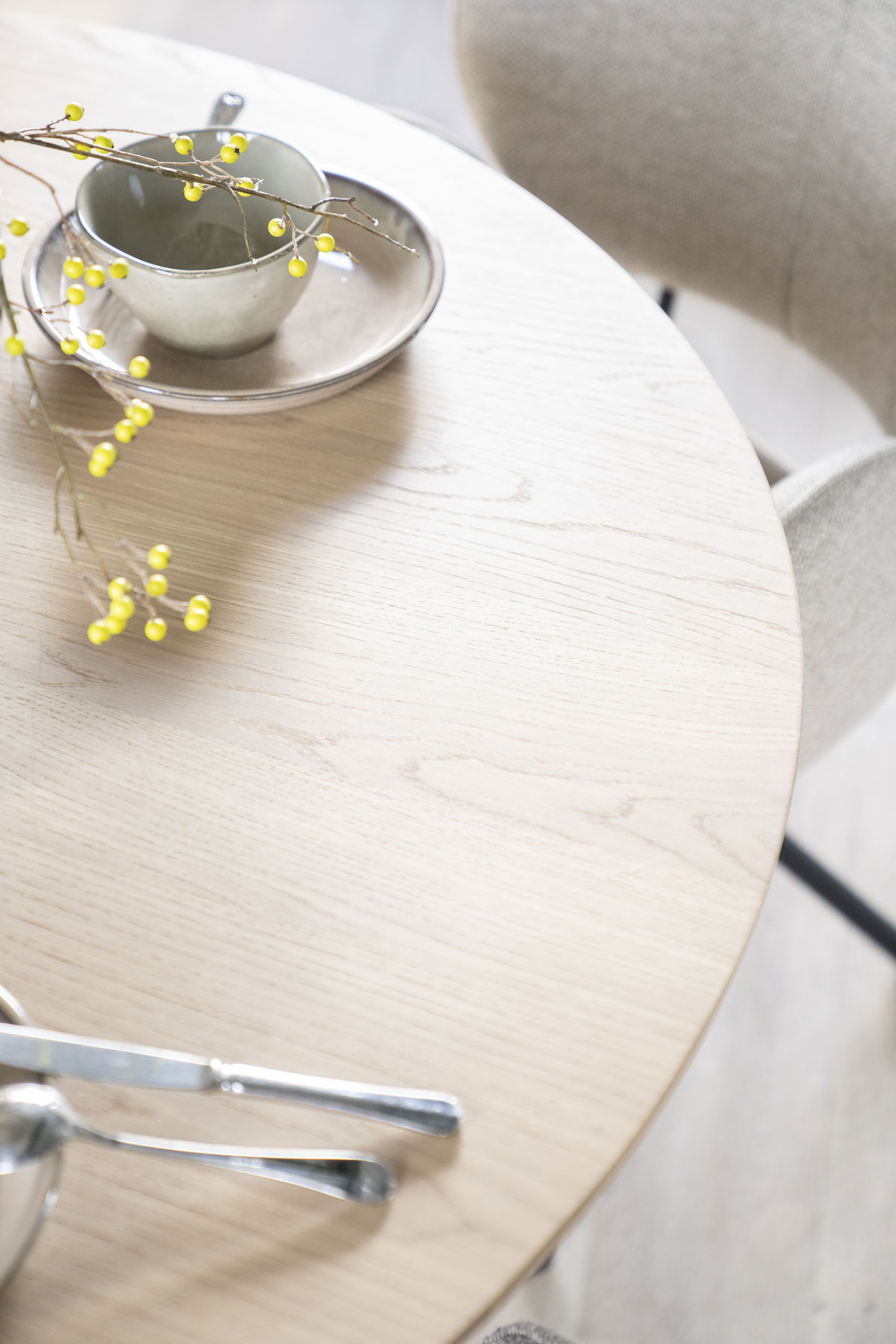 Esstisch Nola rund 130 cm MDF Eiche