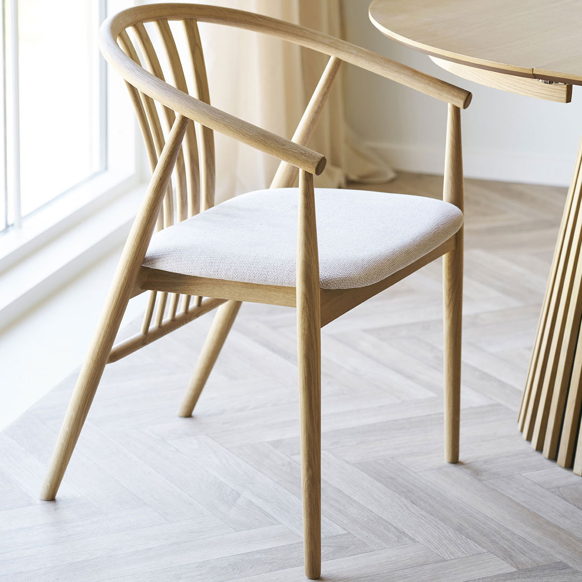 2er Set Armlehnstuhl Carmen Eiche natural sand Esstischstuhl Dinnerstuhl