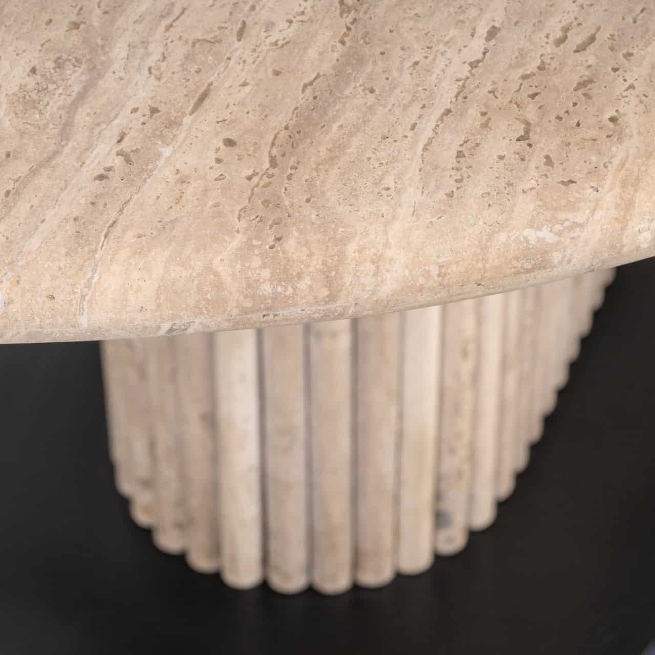 Esstisch Cantera oval 200 x 100 cm Travertin beige  