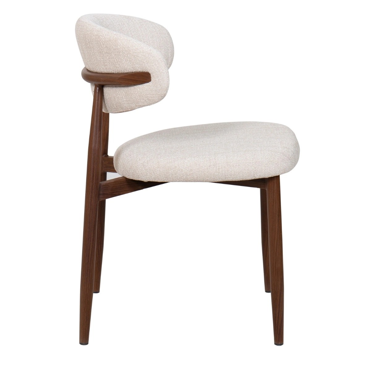 Esszimmerstuhl Polsterstuhl Nova beige / wallnuss