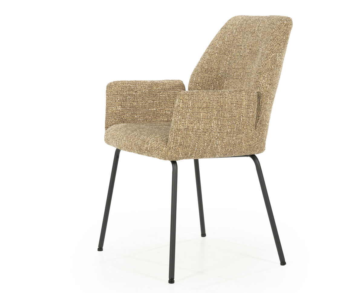 Esszimmer Stuhl Indy Vierfußstuhl Metall Stoff senffarben