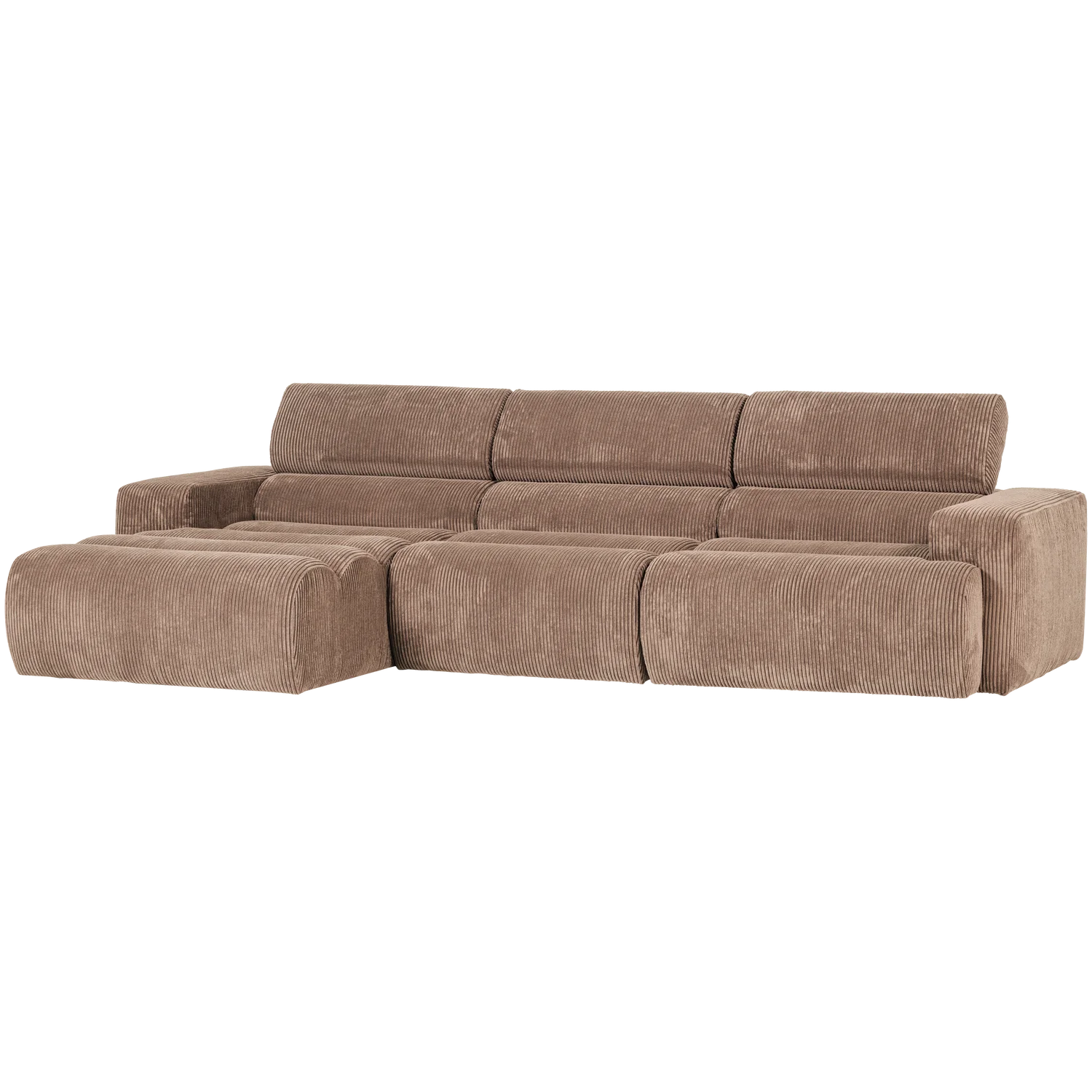 Ecksofa Sofa NOVI Bezug Rippstoff taupe Chaiselongue links