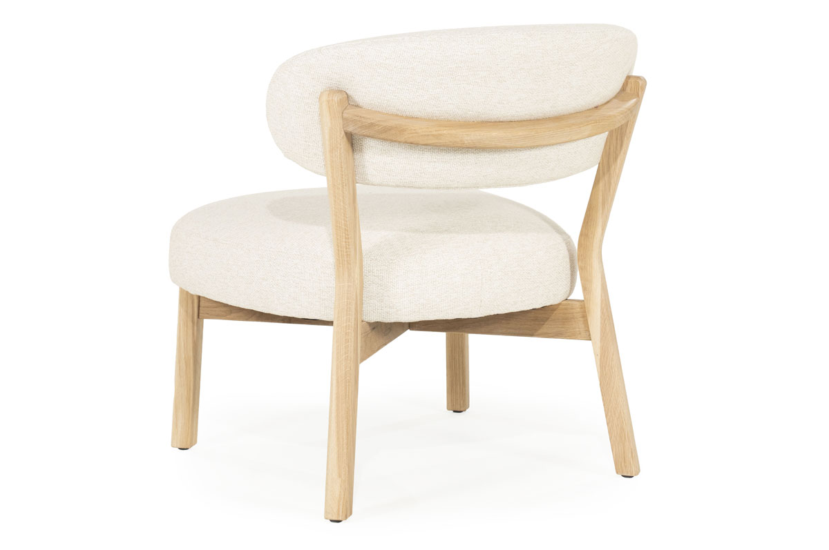Sessel Mikky Eiche helbraun Stoff beige Clubsessel Fernsehsessel