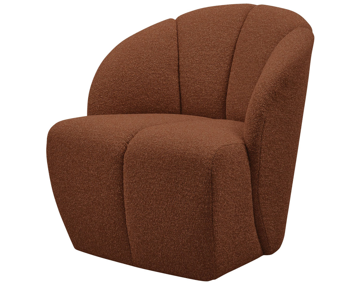Woood Sessel MOJO drehbar Bouclé rostbraun meliert Drehsessel