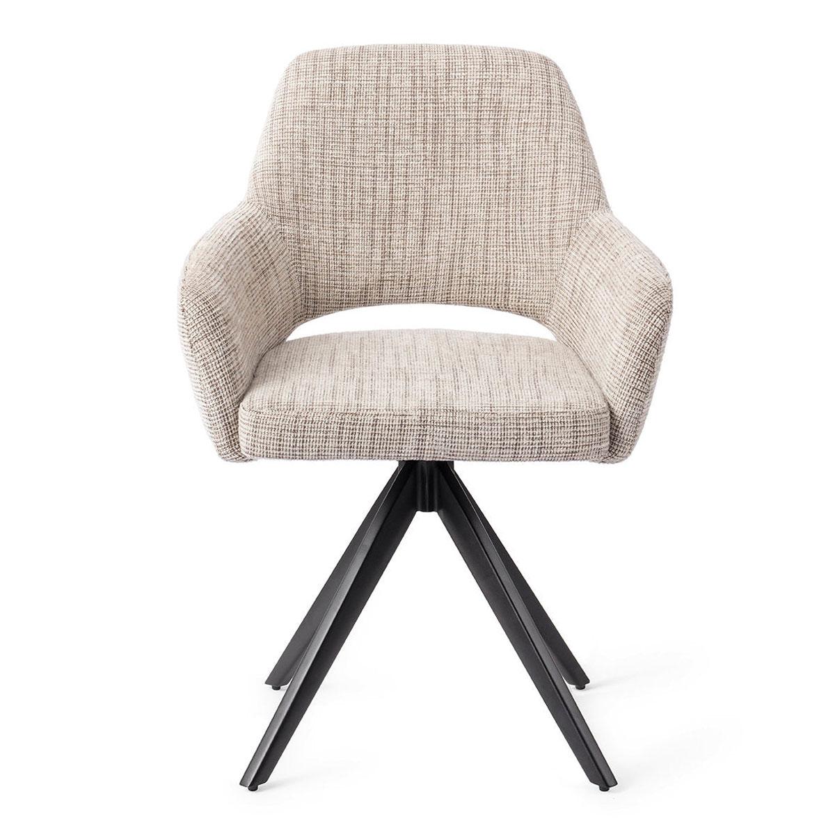 Esszimmerstuhl YANAI drehbar – Caramel mit schwarzem Gestell