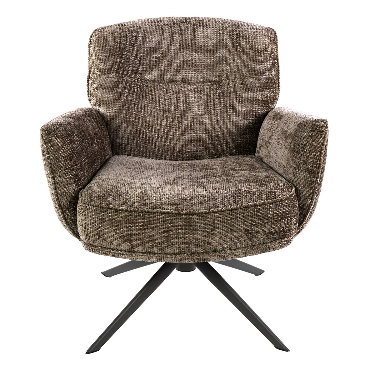 Sessel LORENZO drehbar weiches Chenille champagner Drehsessel Relaxsessel