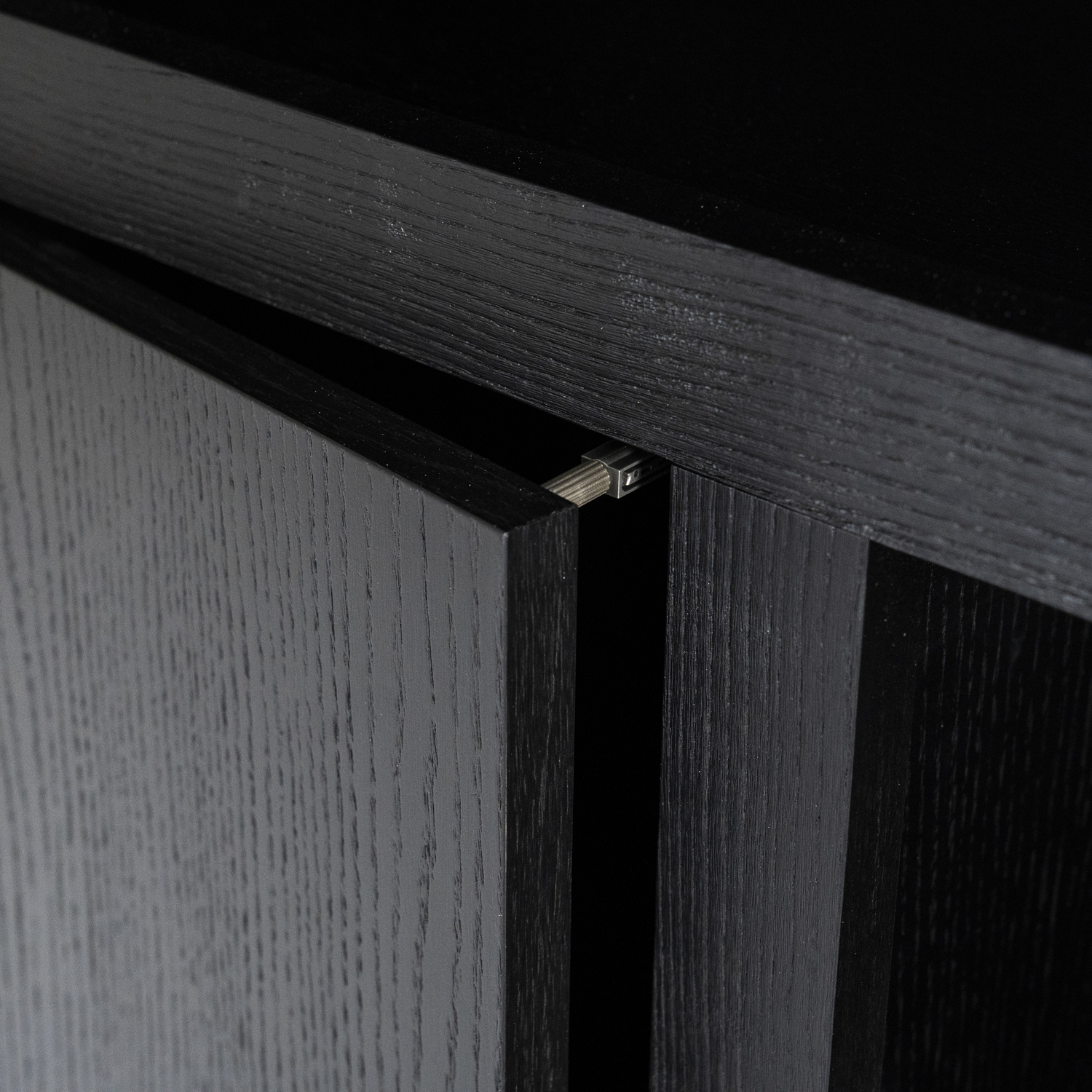 Schrank Regal Highboard Helsinki H 220 cm Eiche schwarz