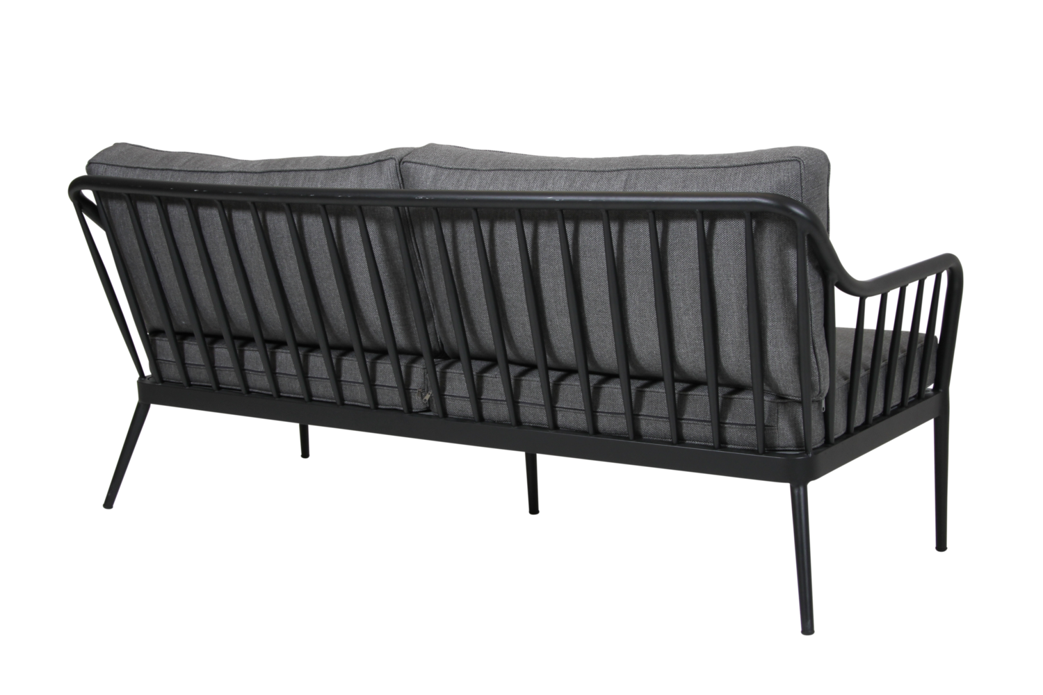 3 Sitzer Gartensofa Sofa Coleville 185 cm mit Kissen Aluminium schwarz
