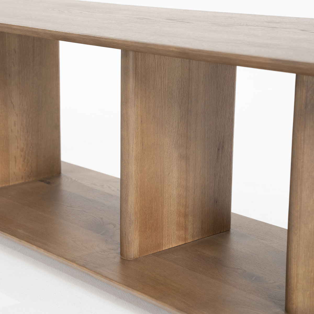 TV Möbel Lowboard Ty 180 cm offen Eiche Holz dunkelbraun