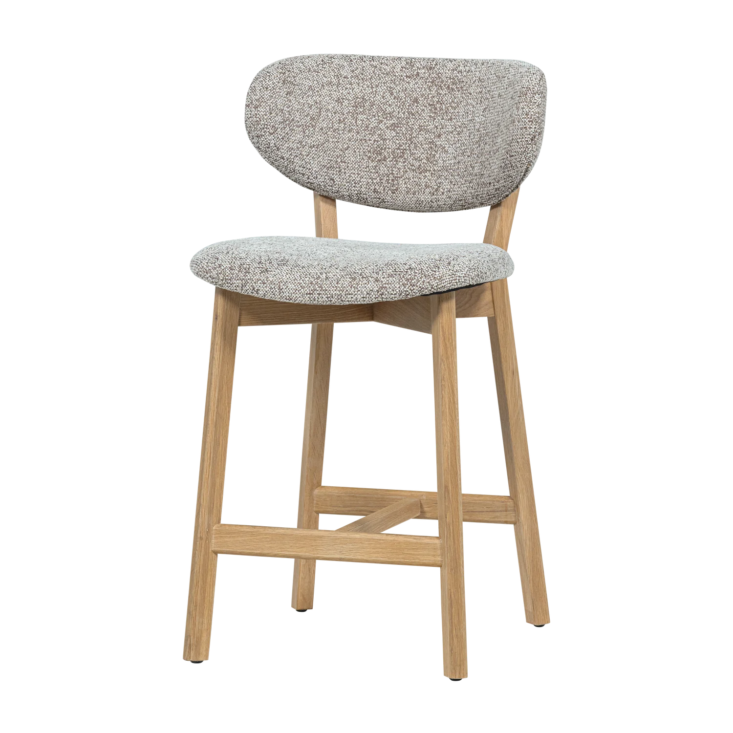 Barhocker UDAR SH 65 cm Eichengestell natur Melange Stoff