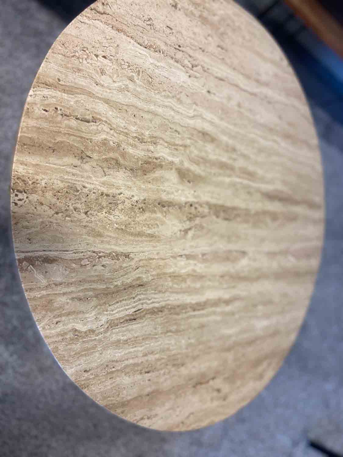 Beistelltisch Laimee Ø 45 cm Travertin Naturstein
