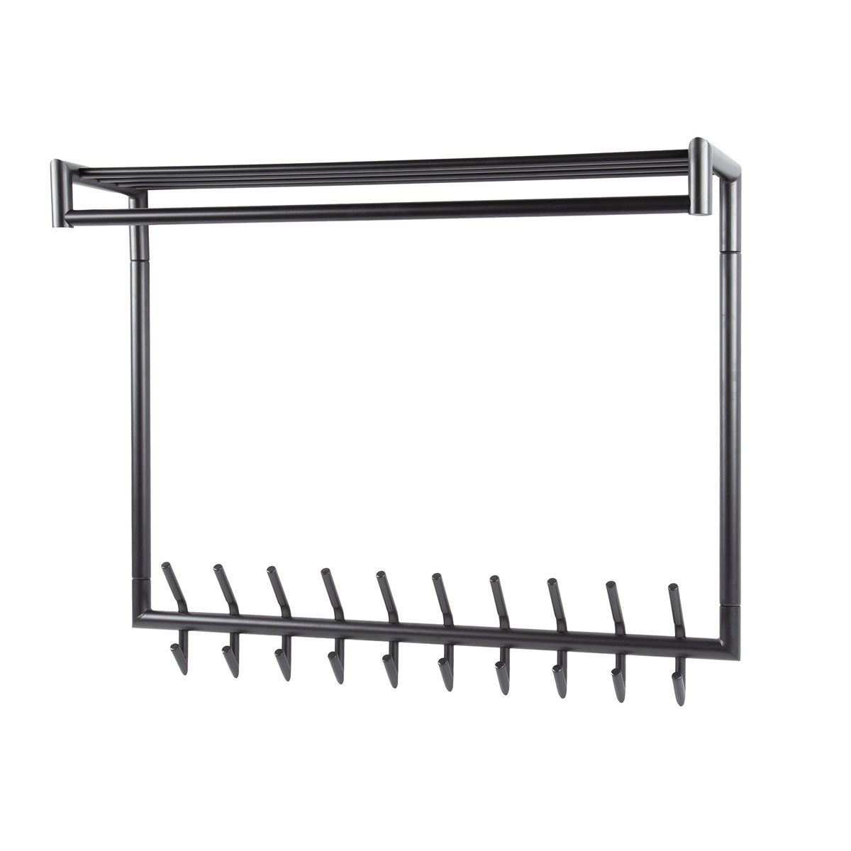 Wandgarderobe B 100 cm 20 Haken Metall dunkelgrau matt