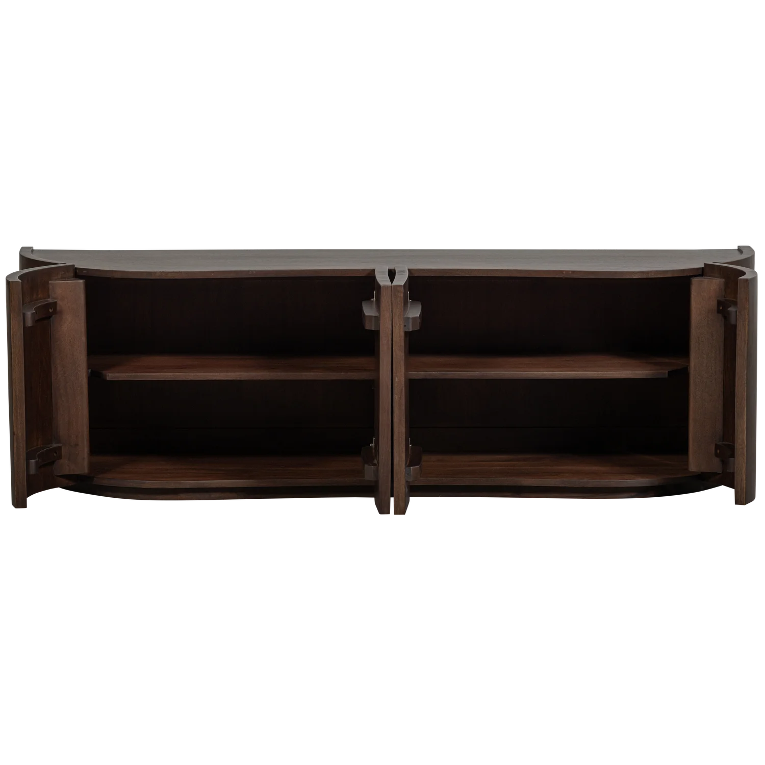 Sideboard SENSE 160 cm mit 4 Türen Mangoholz dunkelbraun Kommode