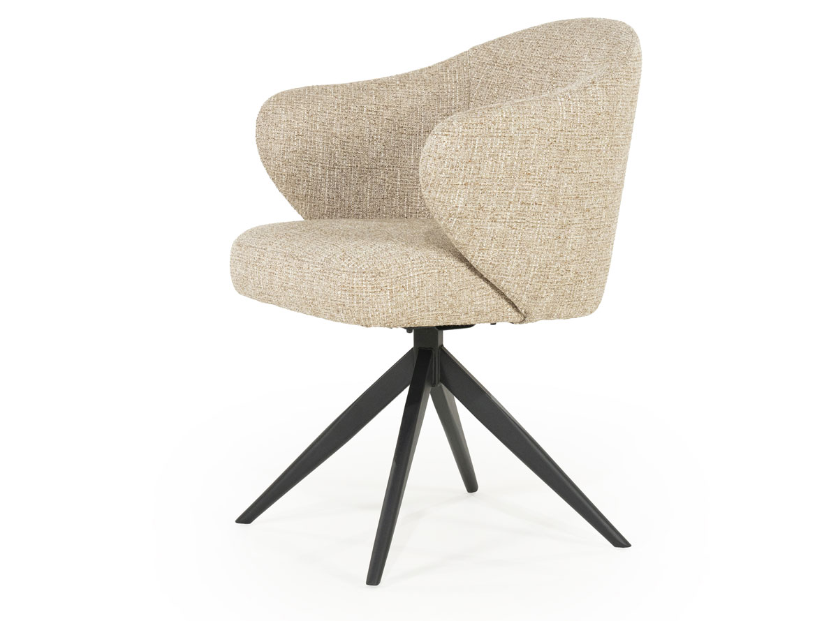 Esszimmer Stuhl Connor drehbar Metall Stoff taupe