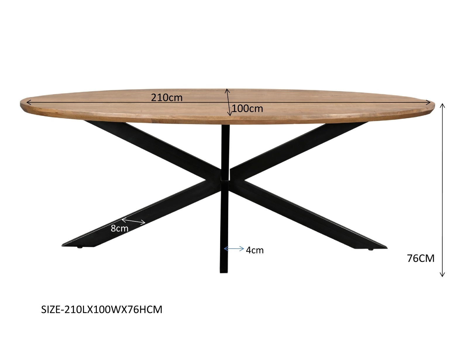 Esstisch Jesper Danish oval 210 x 100 cm Mangoholz natur 