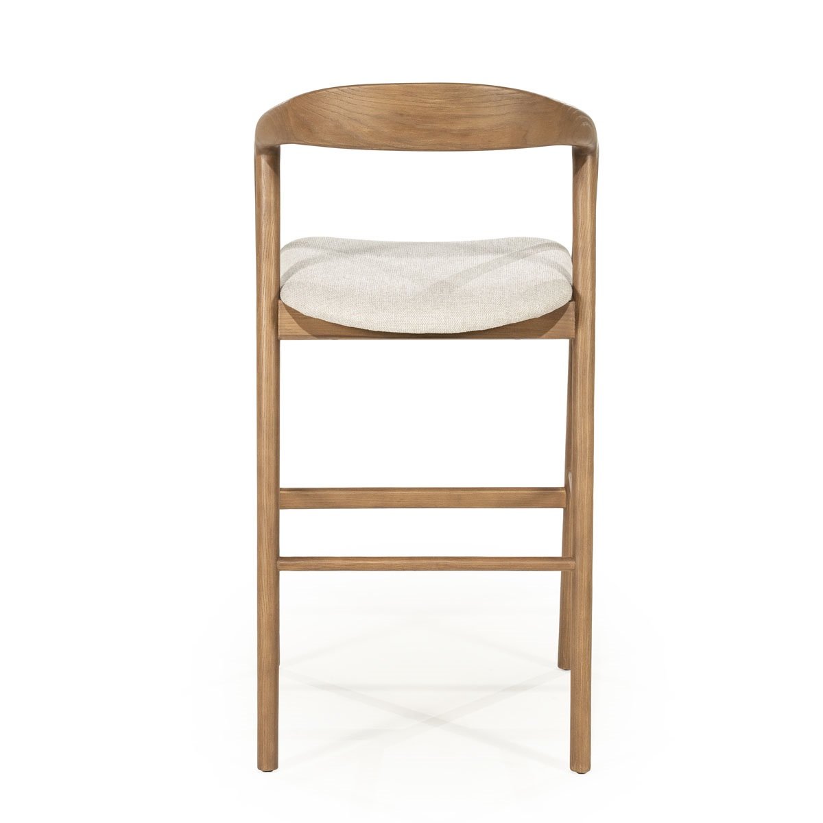 Barstuhl Rayven SH 75 cm Barhocker Esche Massivholz Bezug beige