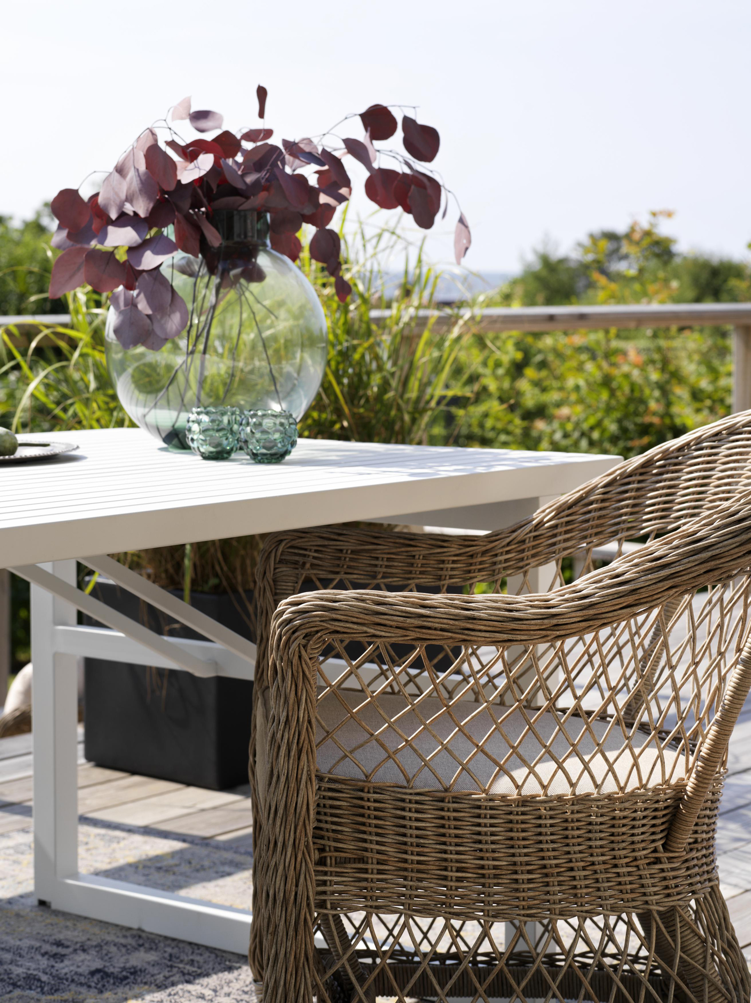 2er Set Kamomill Gartenstuhl Gartensessel Beige incl. Kissen