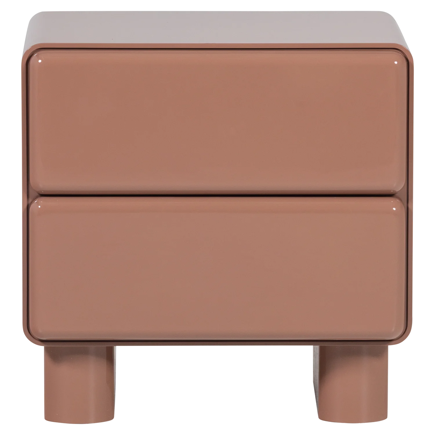 Nachtschränkchen LUSTRA H 43 cm mit 2 Schubladen MDF altrosa