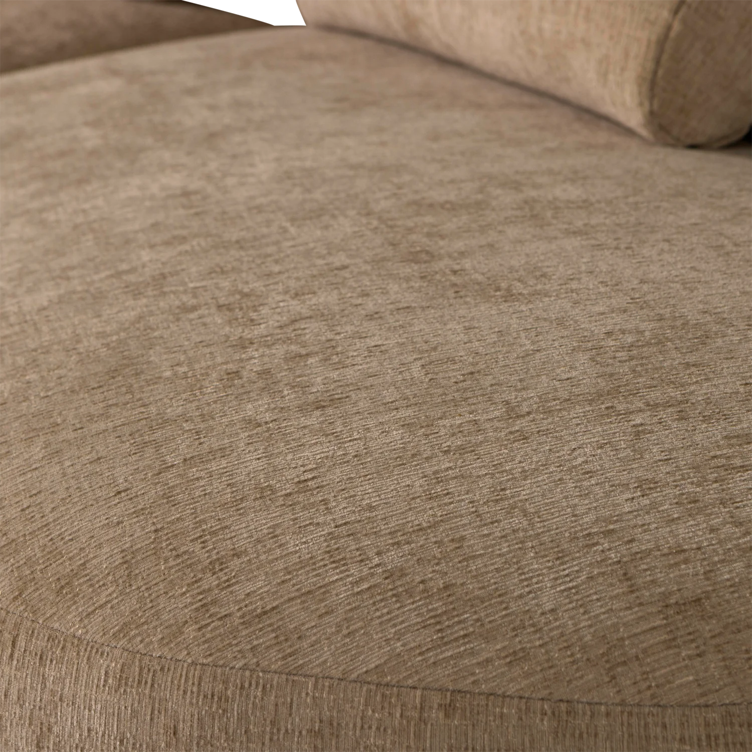 4 Sitzer Sofa BATAVIER halbrund Velvet Melange hellbraun