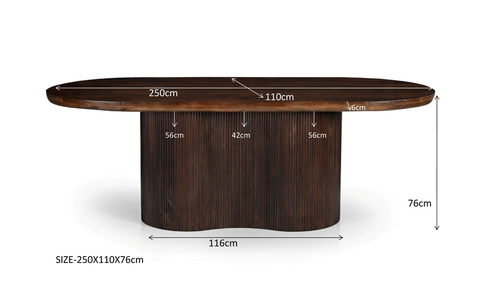 Esstisch MARSEILLE 250 cm oval Mango Holz braun