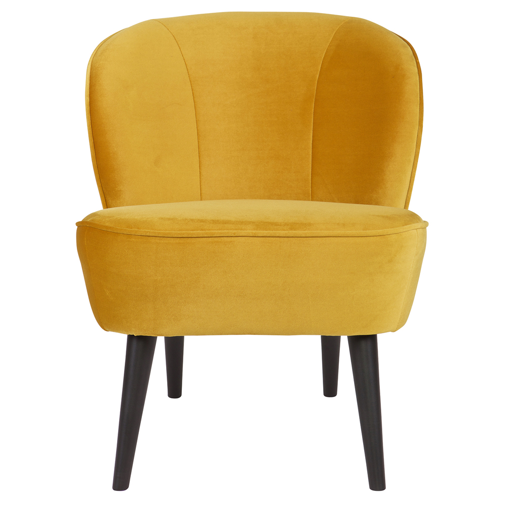 woood Sessel SARA Samt ockergelb