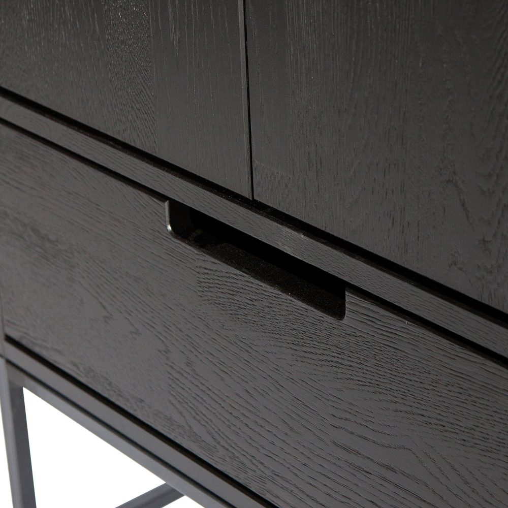 Hochschrank Schrank Silas H 210 cm Eiche schwarz