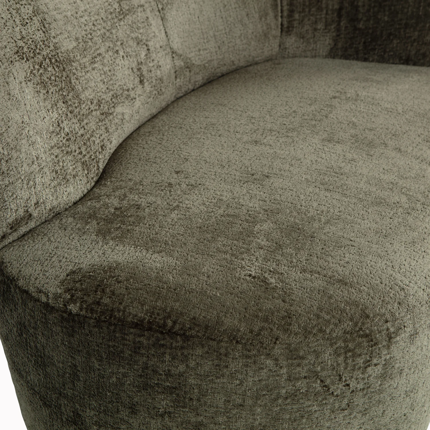 kleines Sofa Stone rechts 112 cm Struktur-Samt warmgrün Loungesofa