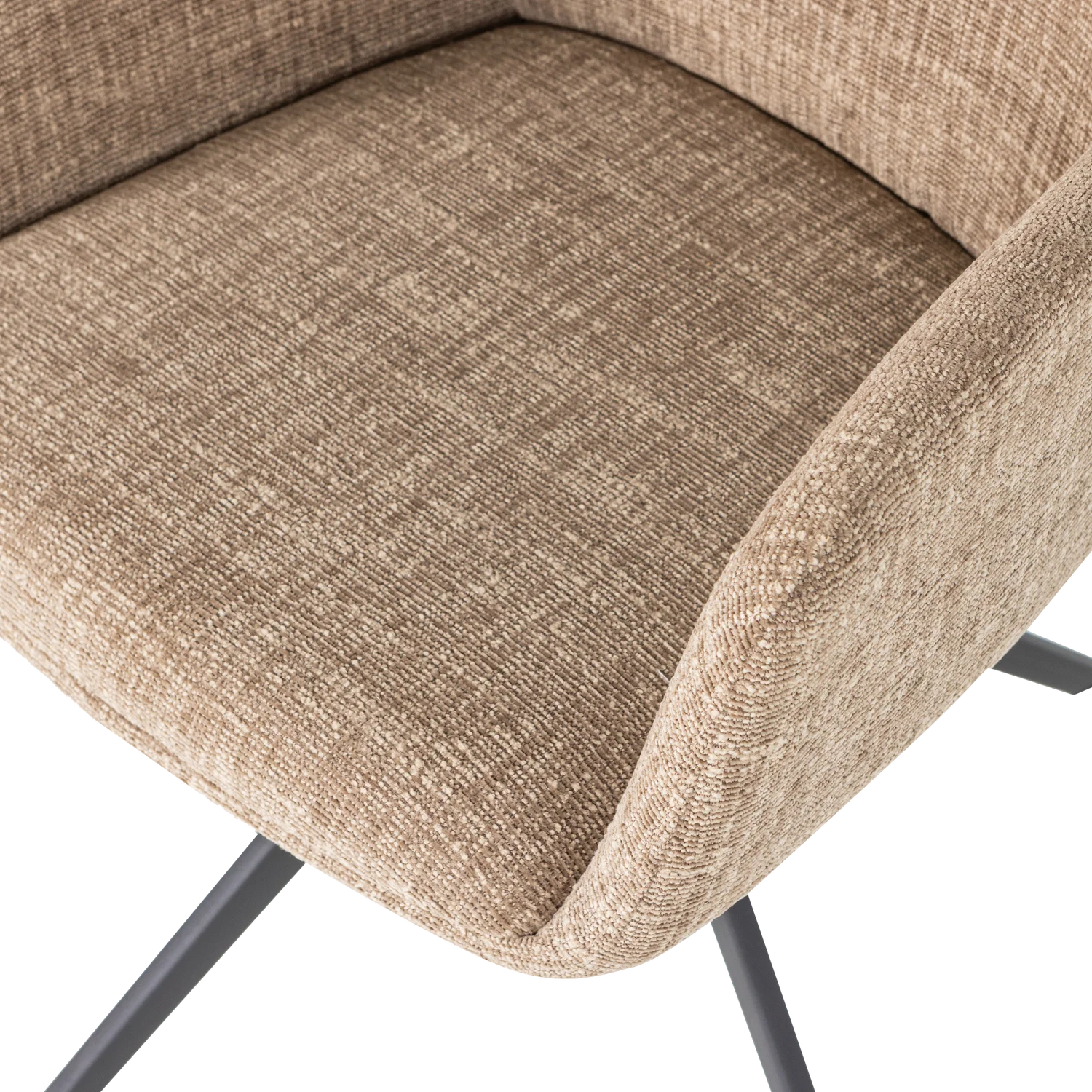 Armlehnstuhl GRANT drehbar Melange Stoff sandfarben Drehstuhl