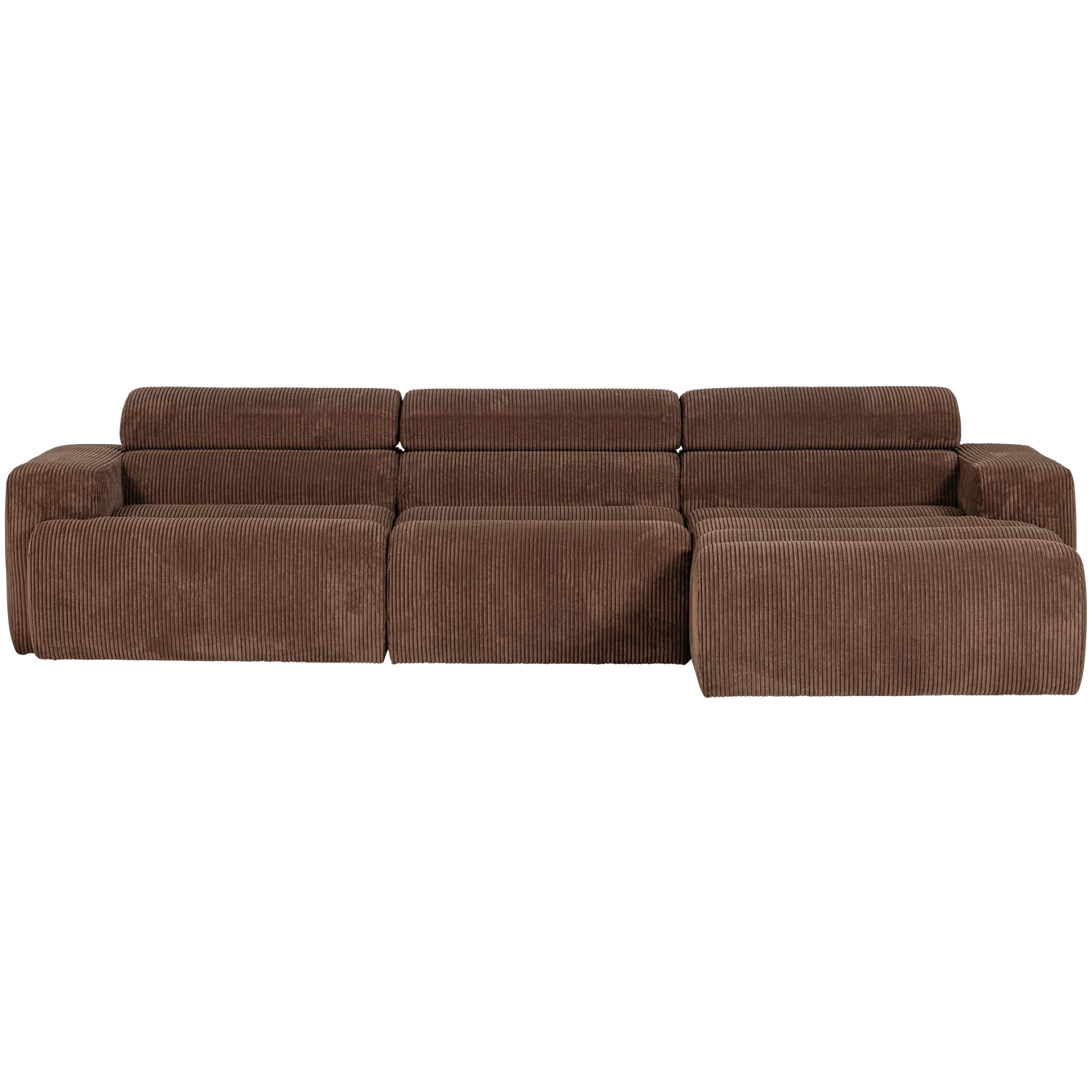 Ecksofa Sofa NOVI Bezug Rippstoff mokkabraun Chaiselongue rechts