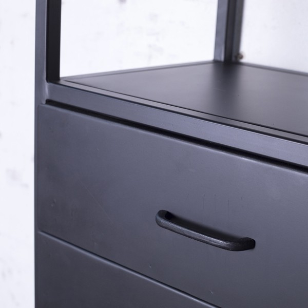 Industrie Regal Schrank Vicky Breite 116 cm Metall schwarz