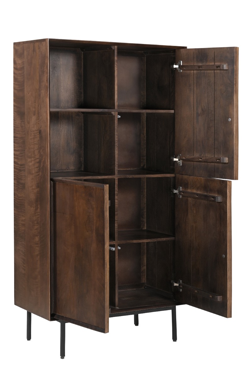 Aufbewahrungsschrank Ravenstein H 170 cm Mangoholz braun