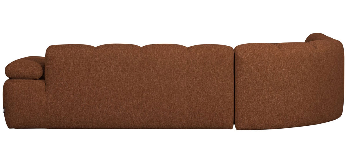 woood Ecksofa MOJO Bouclé rostbraun meliert Chaiselongue links