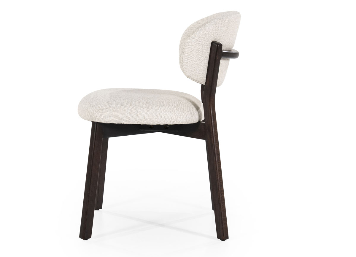 Esszimmer Stuhl Mikky Eiche Holz Stoff beige