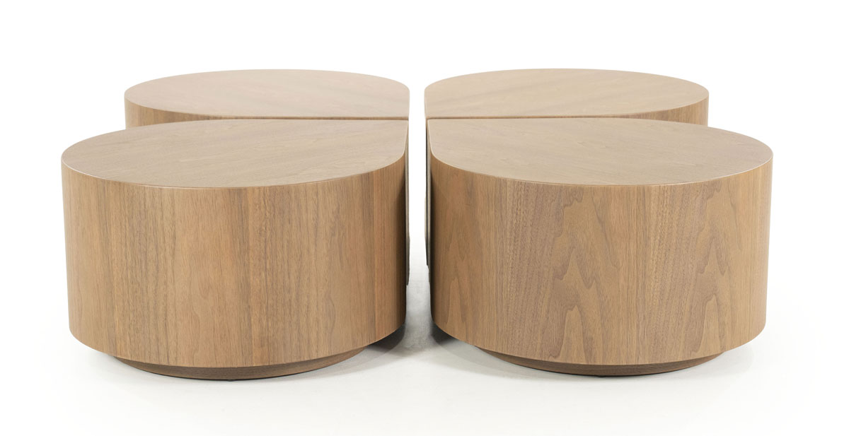 Beistelltisch Jules Tropfenform MDF Wallnuss Furnier hellbraun