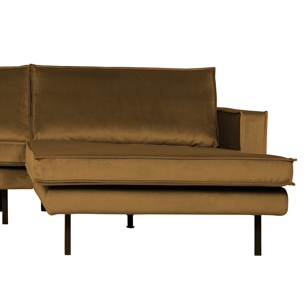 Eckgarnitur Rodeo Samt honiggelb Couch Sofa Ecksofa Longchair rechts