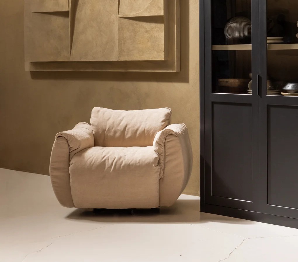 Sessel BAGGY drehbar Webstoff Chinelle sandfarben
