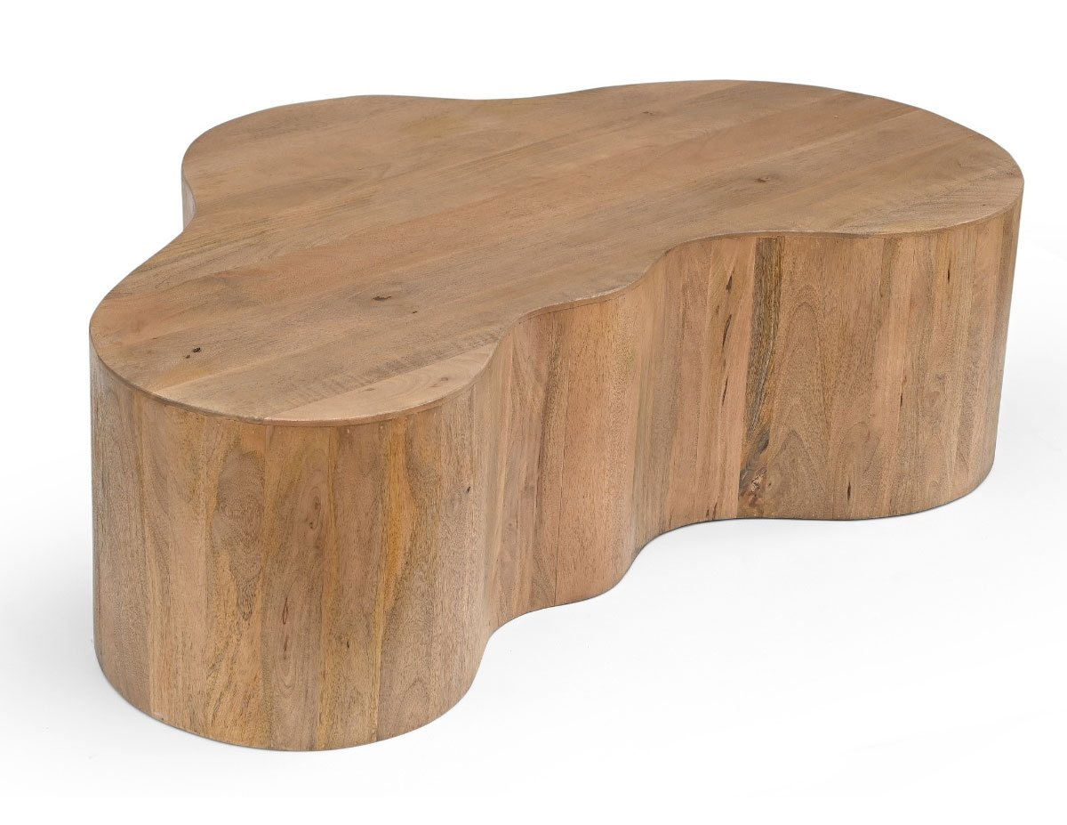 Couchtisch LEONOR 129 x 84 cm organisch Mangoholz natur braun