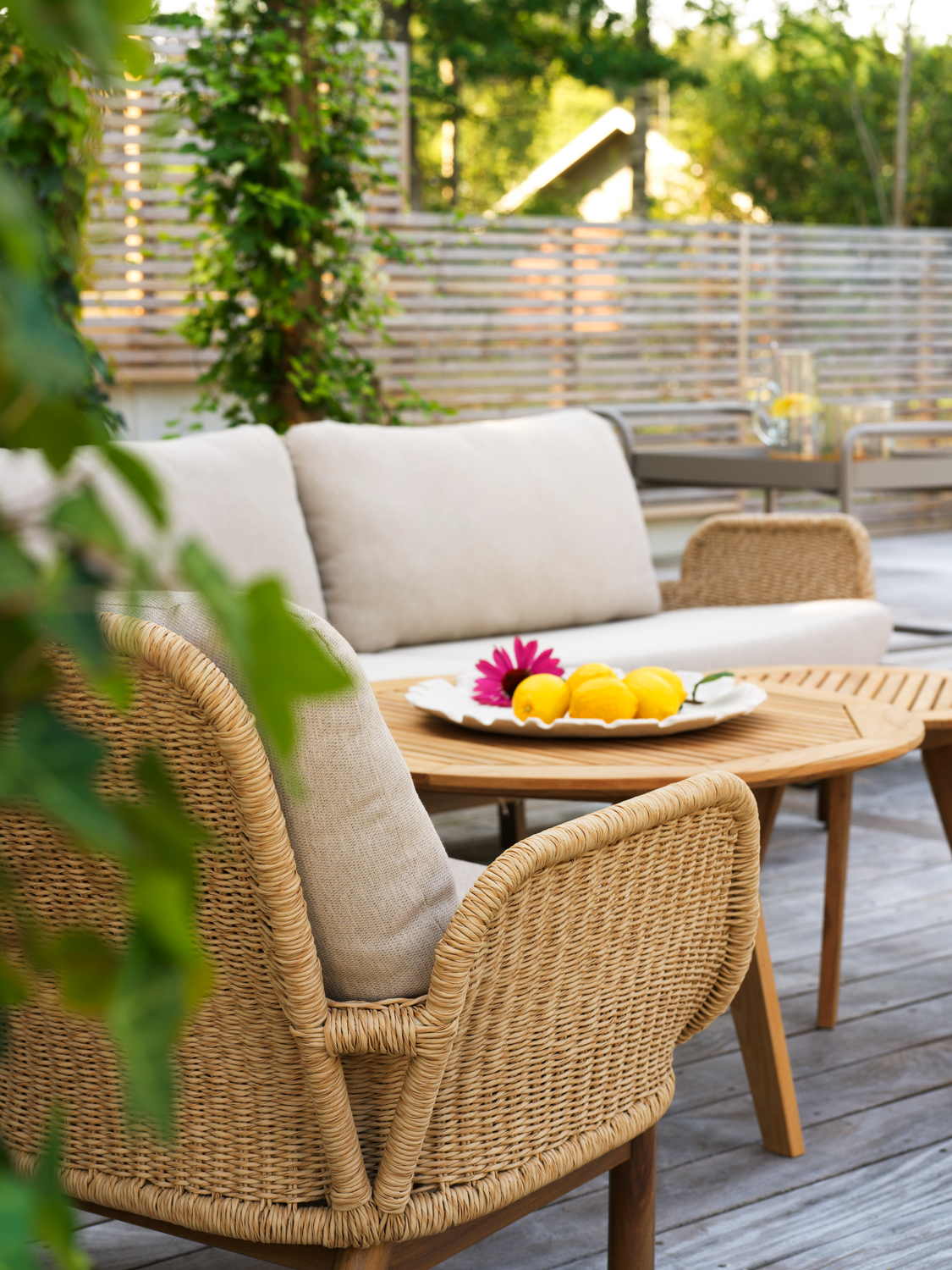 Garten Lounge Set Lily 2,5 Siter Sofa und 2 Sessel Kunstrattan braun