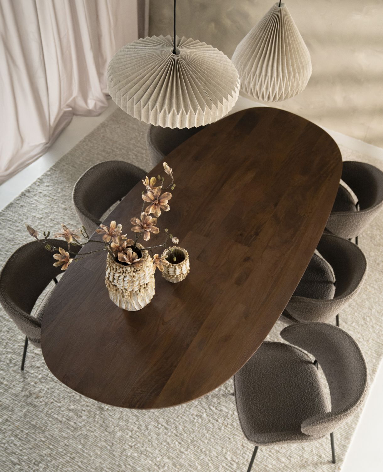 Esstisch Coco oval 180 x 110 cm Mango Massivholz 