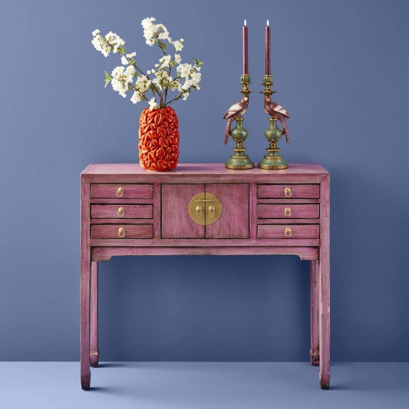 Konsolentisch Majesté 100 cm Ulmen- und Kiefernholz vintage pink