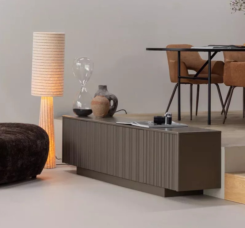 TV Möbel Lowboard NOVA 200 cm Kiefer Massivholz trüffelbraun